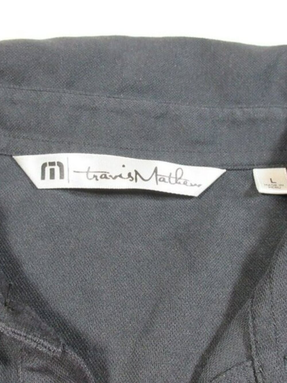 Travis Mathew mens black gray color block striped Toyota golf polo L EUC - Picture 3 of 5